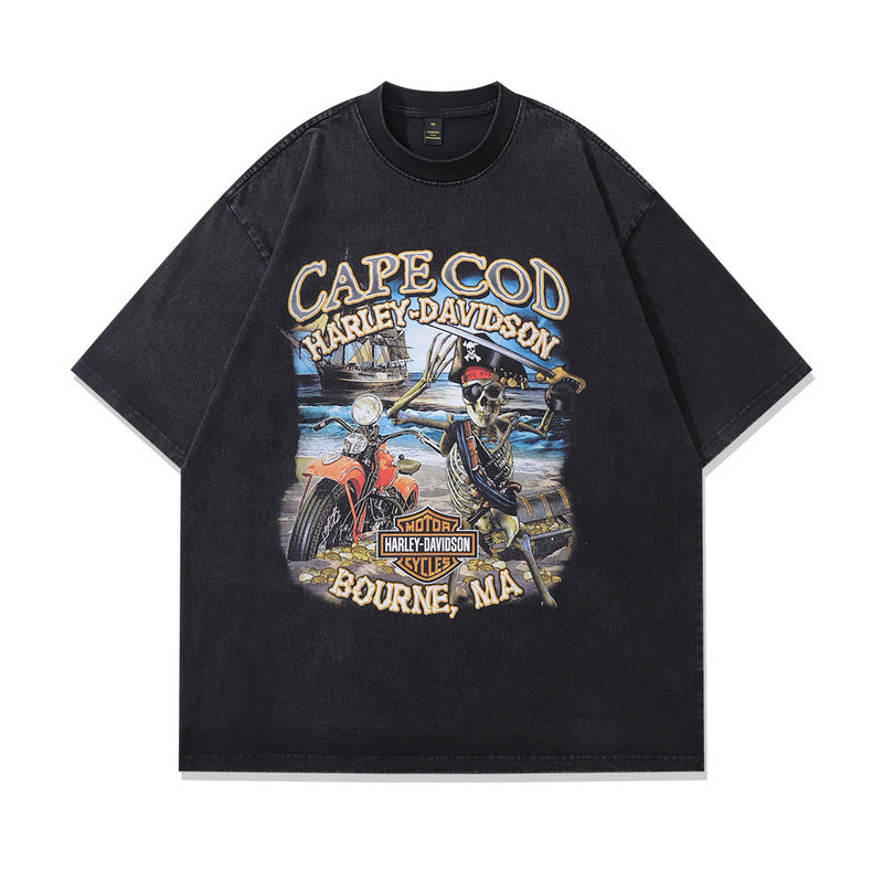 Harajuku Style Vintage Band Print T-Shirt for Men