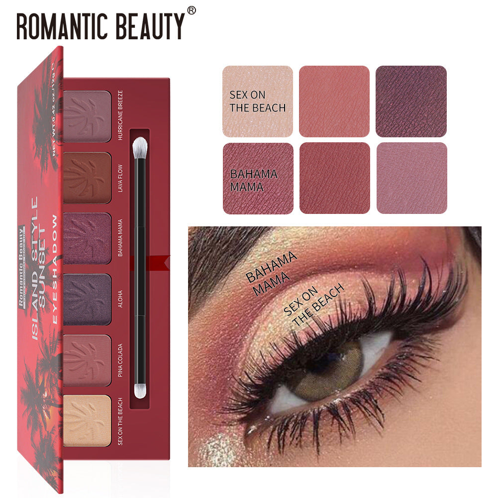 Sunset Vibes 6 Color Pearlescent Matte Eye Shadow Palette