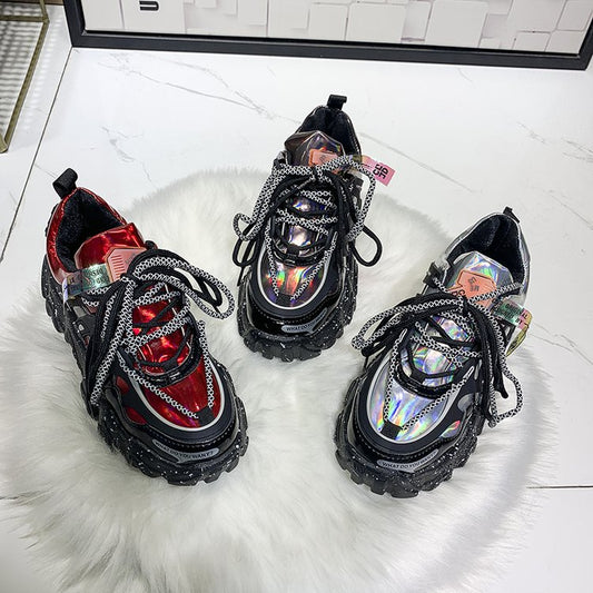 Harajuku Style Women's Trendy Thick Sole Sneakers