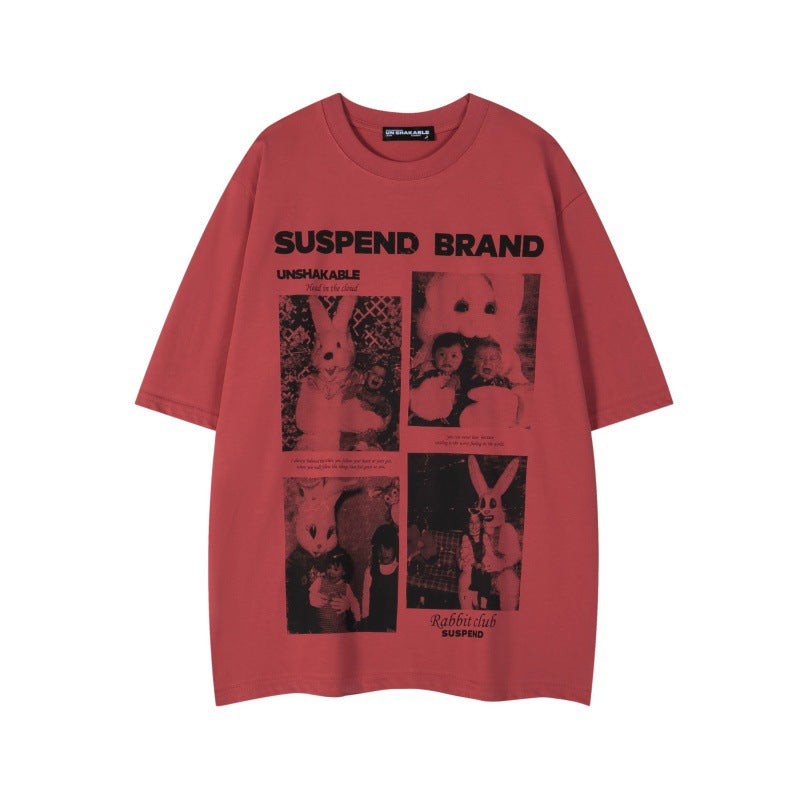 Harajuku Style Graffiti Portrait Print T-Shirt