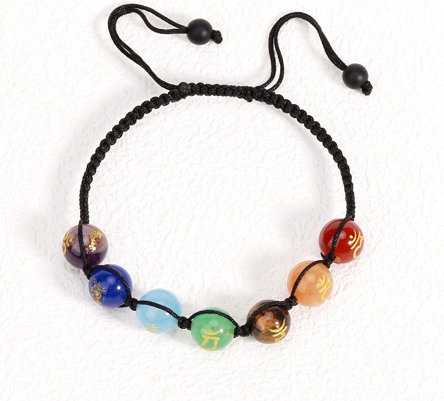 Colorful Braided Amethyst Crystal Bracelet
