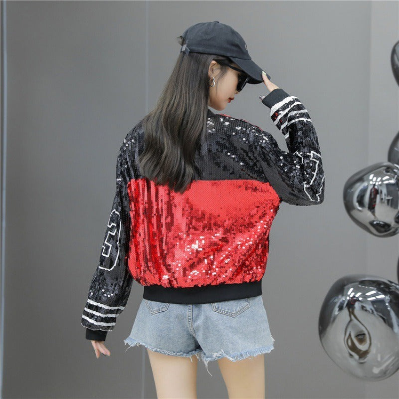 Harajuku Sequin Baseball Jacket