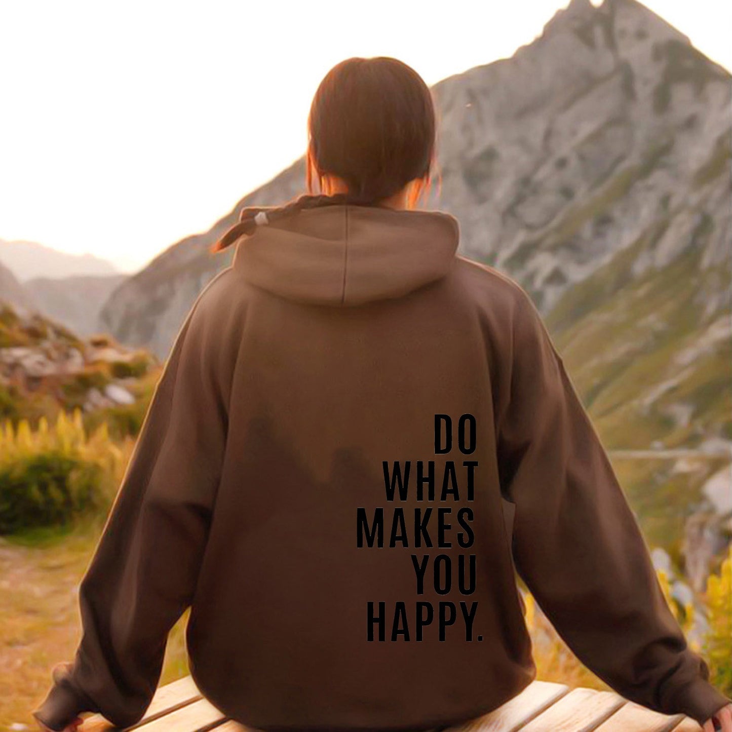 Do What Makes You Happy Dropped Shoulder Hoodie