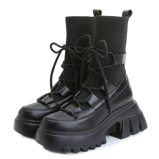 Harajuku Style Casual Stretch Fabric Sock Boots