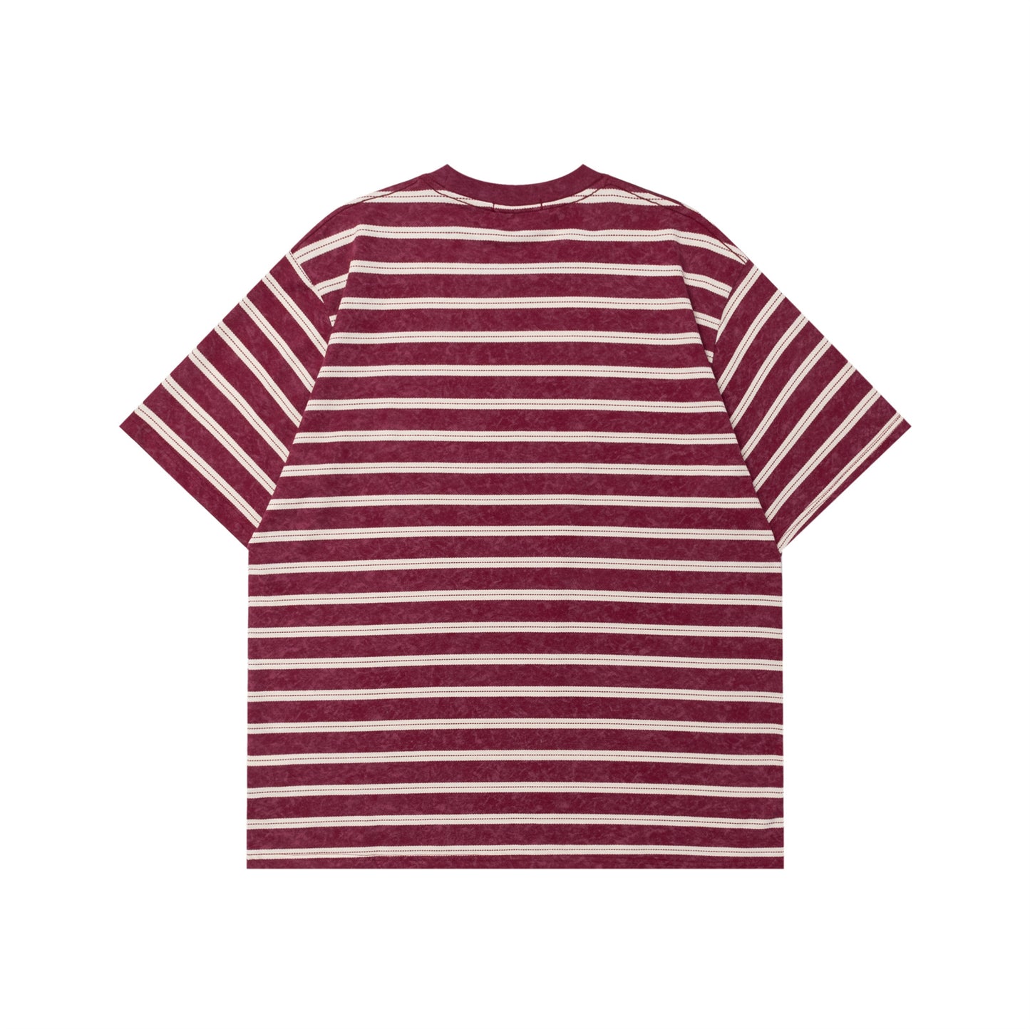 Retro Striped Cartoon Letter Print T-Shirt