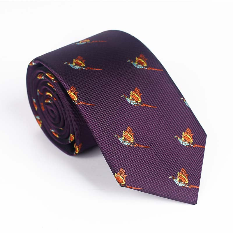 Yarn Dyed Jacquard Bird Multi Color Bow Tie