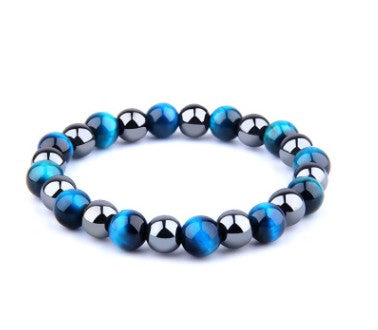 Royal Blue Tiger Eye & Obsidian Friendship Bracelet