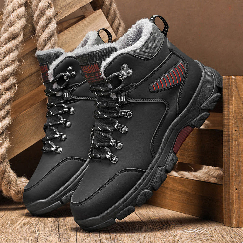 Men's High-Top Fleece-Lined Winter Hiking Boots