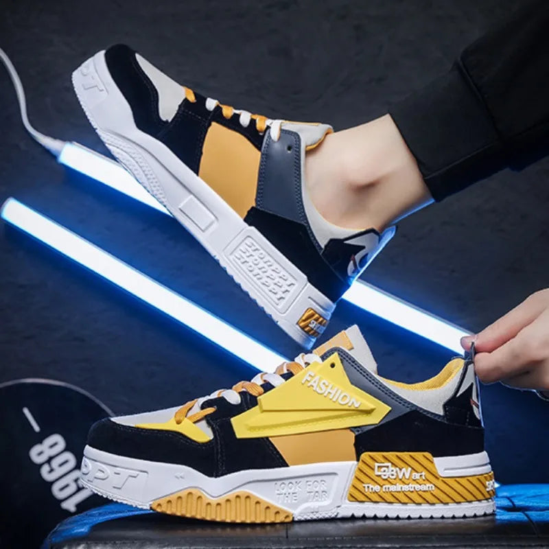 Harajuku Style Men's Playful Sneakers - Casual Skate Shoes