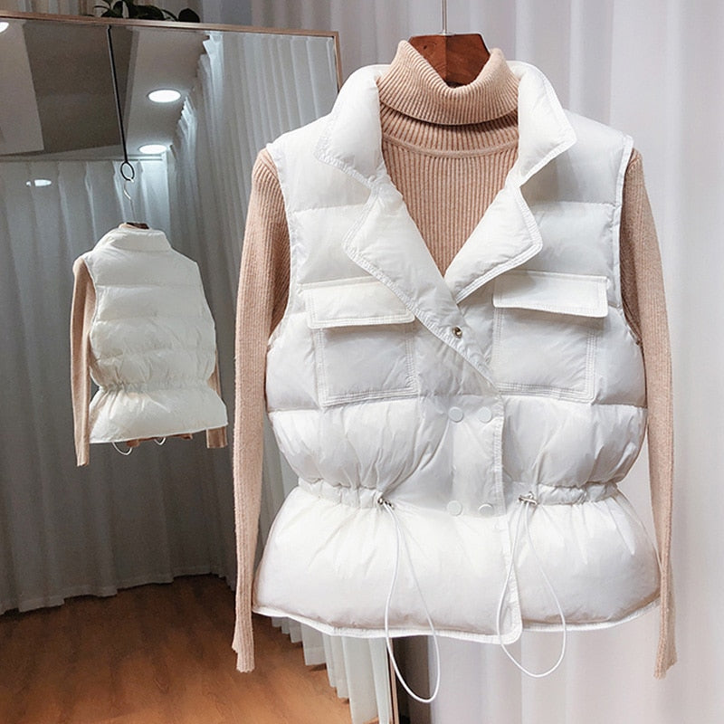 Playful Ultra Light Down Vest for Women - Harajuku Style
