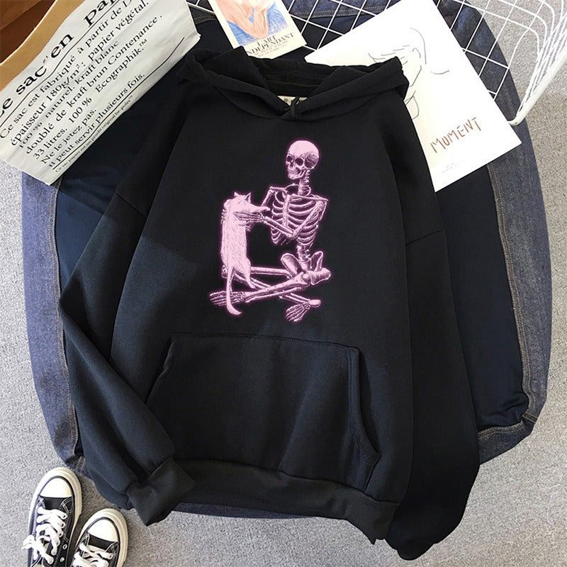 Gothic Hip-Hop Hooded Sweatshirt for Men & Women