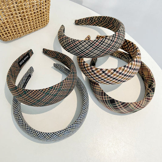 Plaid Hair Band - French Retro Style R525