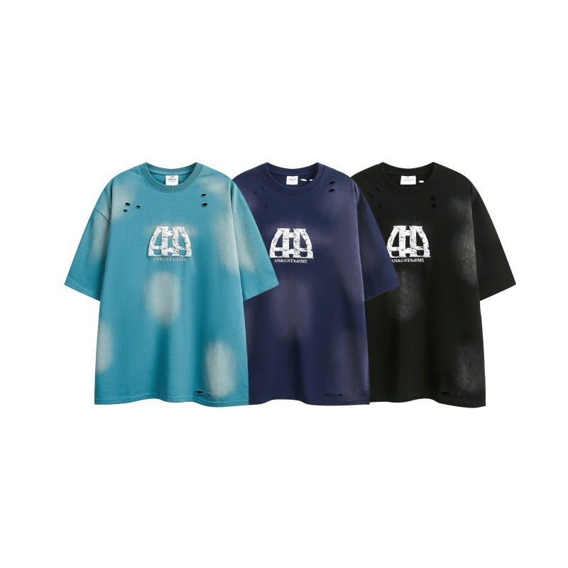 Vintage Distressed Print Loose Fit T-Shirt