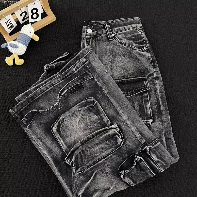 Heavy Industry Multi Pocket Tie Dye Workwear Jeans