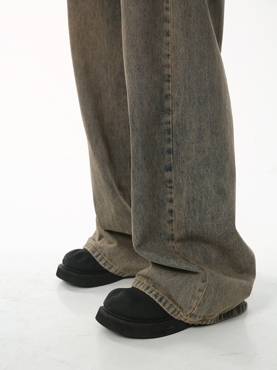 Retro Loose Wide-Leg Denim Trousers - Harajuku Style