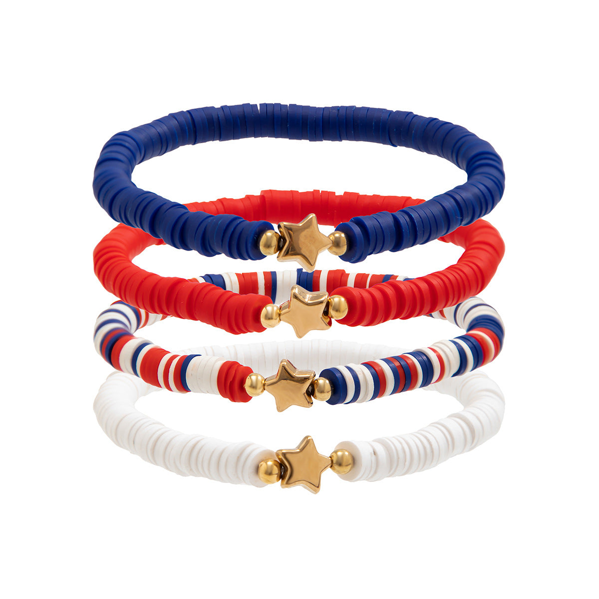 Independence Day Soft Ceramic Beaded Letter Bracelet