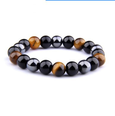 Stylish Tiger Eye & Obsidian Bracelet - Harajuku Vibes