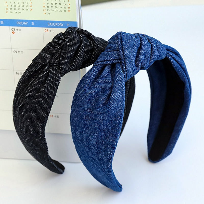 Denim Knot Hair Hoop for Girls