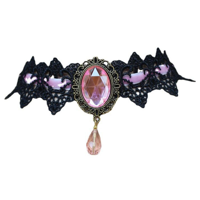 Gothic Retro Punk Black Lace Necklace for Harajuku Style