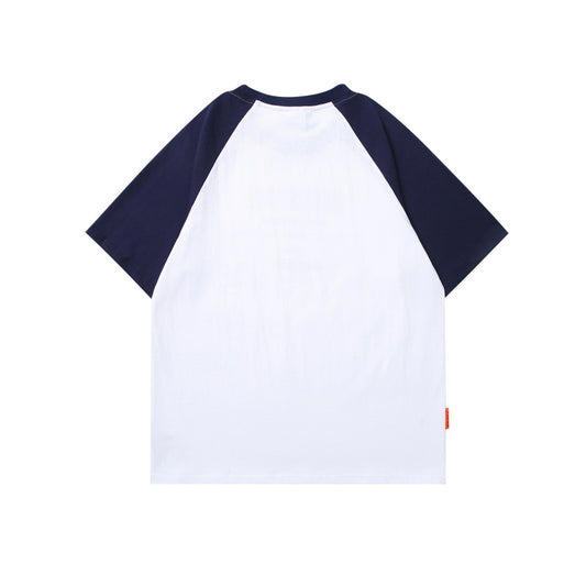 Harajuku Style Color Blocked Letter Print Tee