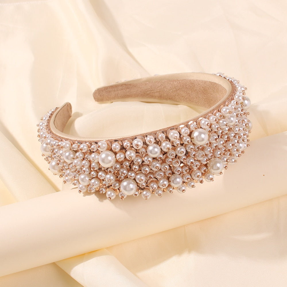 Elegant Handmade Imitation Pearl Hairband