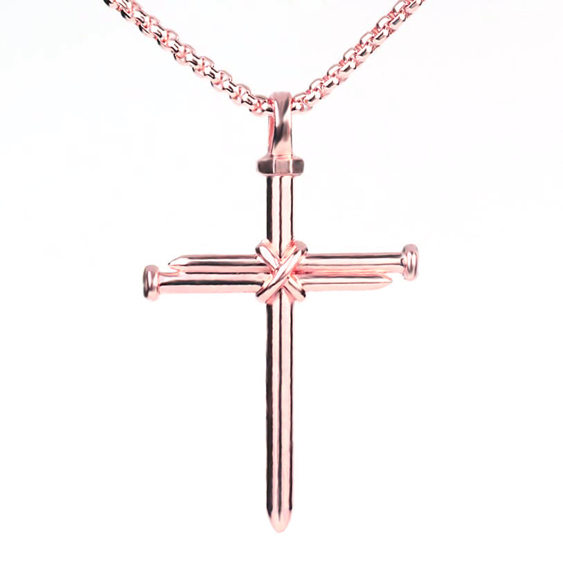 Harajuku Punk Titanium Steel Cross Pendant Necklace for Men