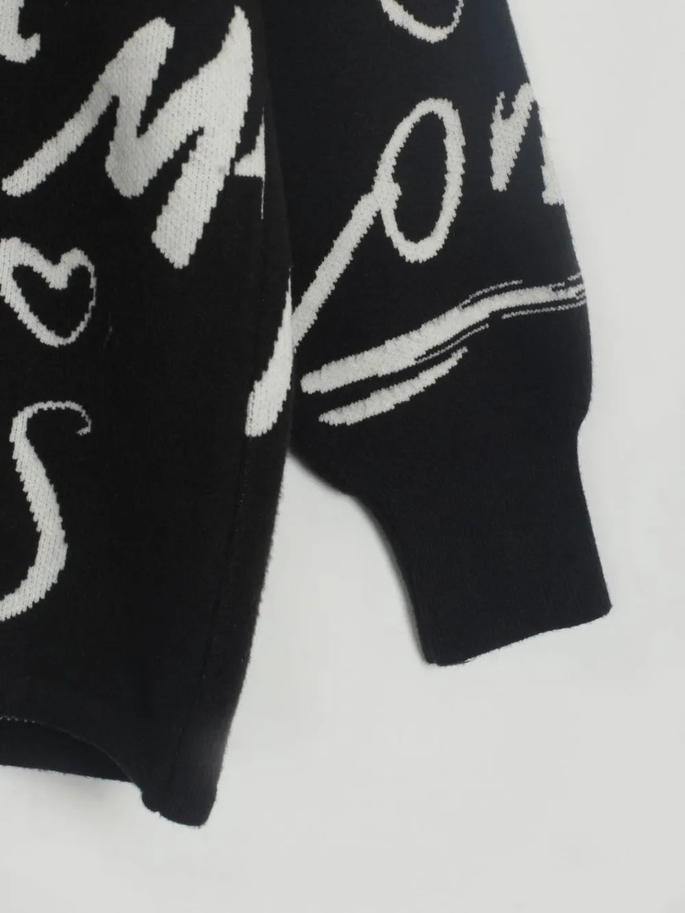 Drawstring Hem Letter Pattern Sweater