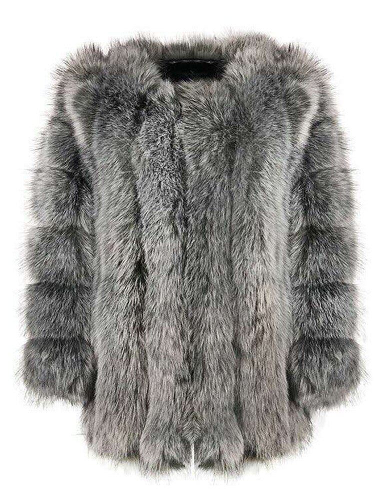 Playful Purple Pink Faux Fur Coat for Women