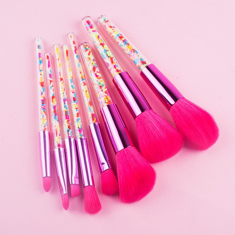 Candy-Themed Mini Makeup Brush Set - 5/8 Pcs