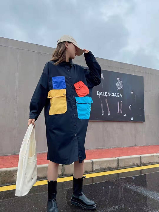 Women's Elegant Vintage Patchwork A-line Mini Dress