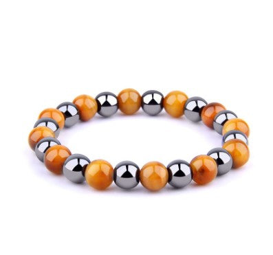 Men's Tiger Eye & Obsidian Friendship Bracelet