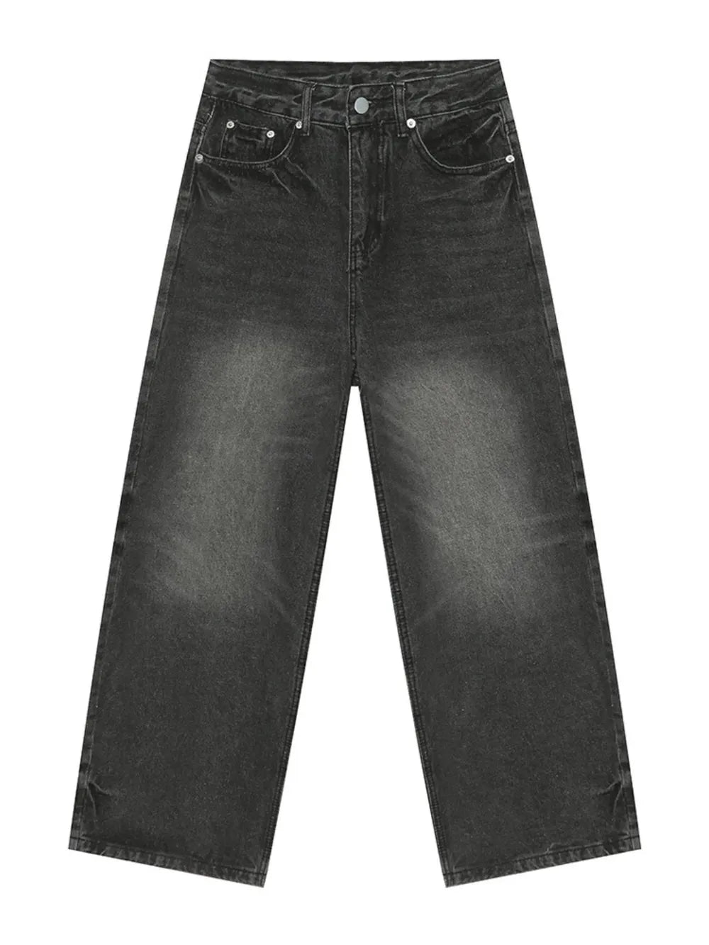Men's Washed Wide Leg Jeans - Harajuku Style