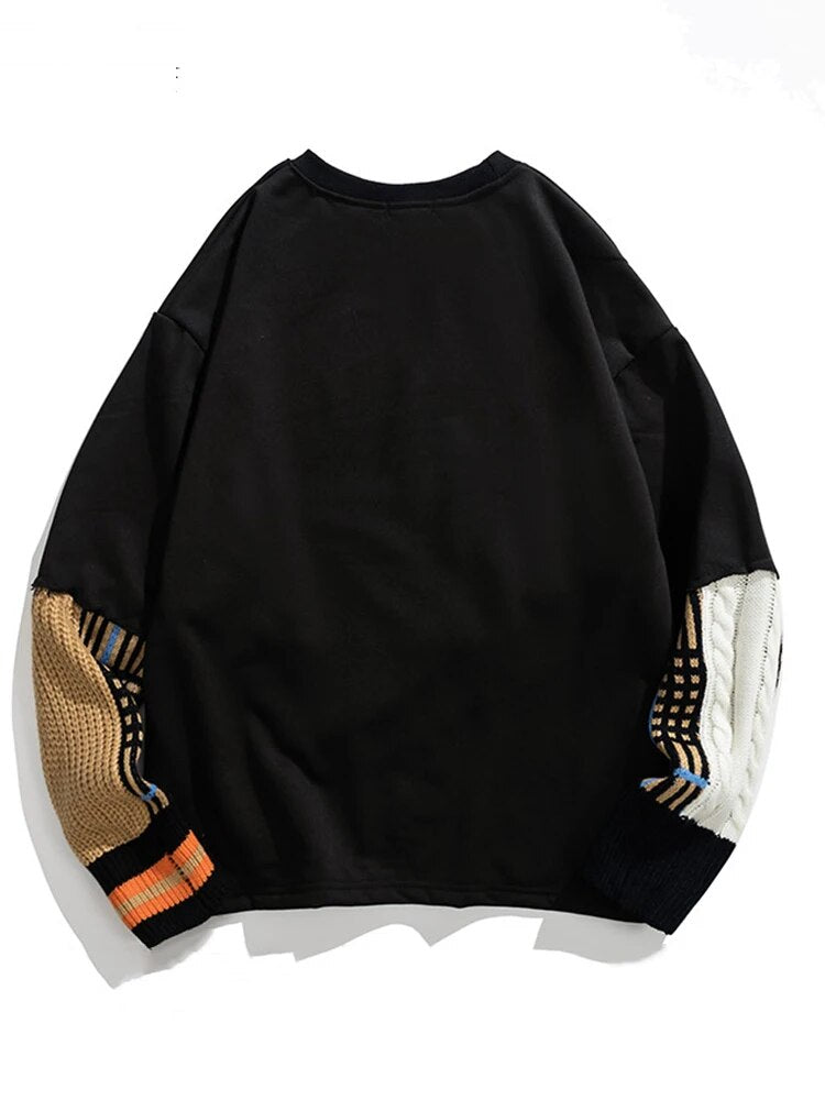 Harajuku Style Plaid Patchwork Sweater for Women