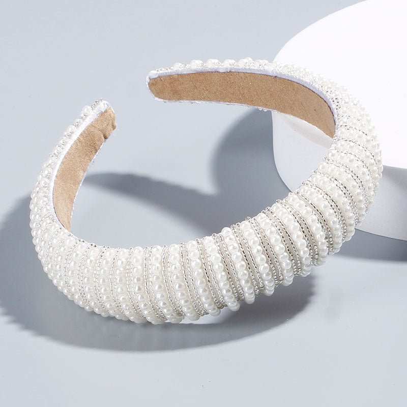 Red Thin Sponge Pearl Headband