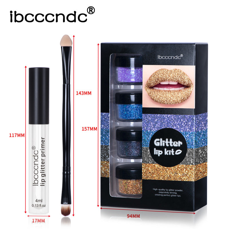 Harajuku Glitter Lip Gloss Set - Cool Color Collection