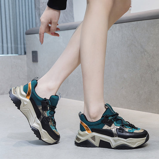 Harajuku Fish Skin Daddy Thick-Soled Casual Shoes for Girls