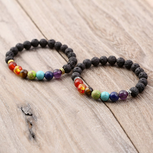 Harajuku Style Volcanic Stone Beaded Bracelet