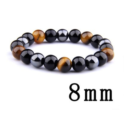 Men's 6mm 8mm 10mm Tiger's Eye Obsidian Hematite Bracelet