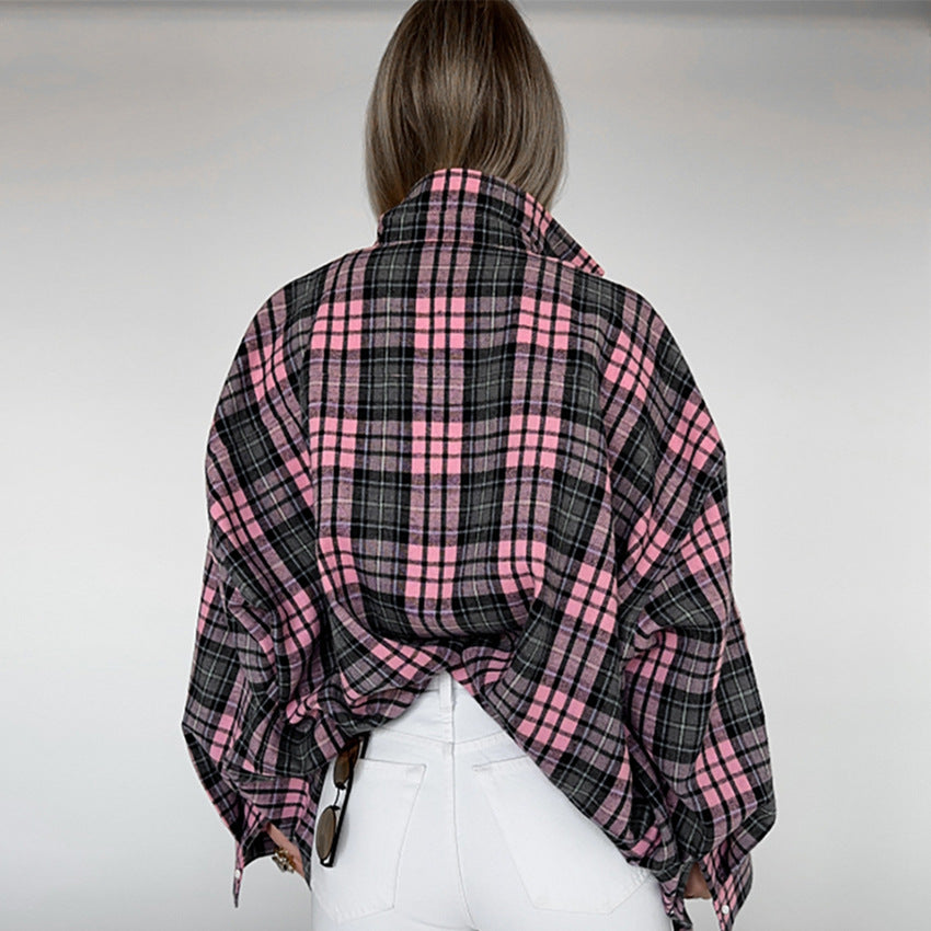 Playful Plaid Blazer - Chic Harajuku Style for Women