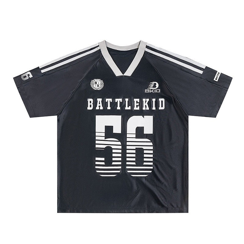Harajuku Style V-Neck Ice Hockey Jersey T-Shirt
