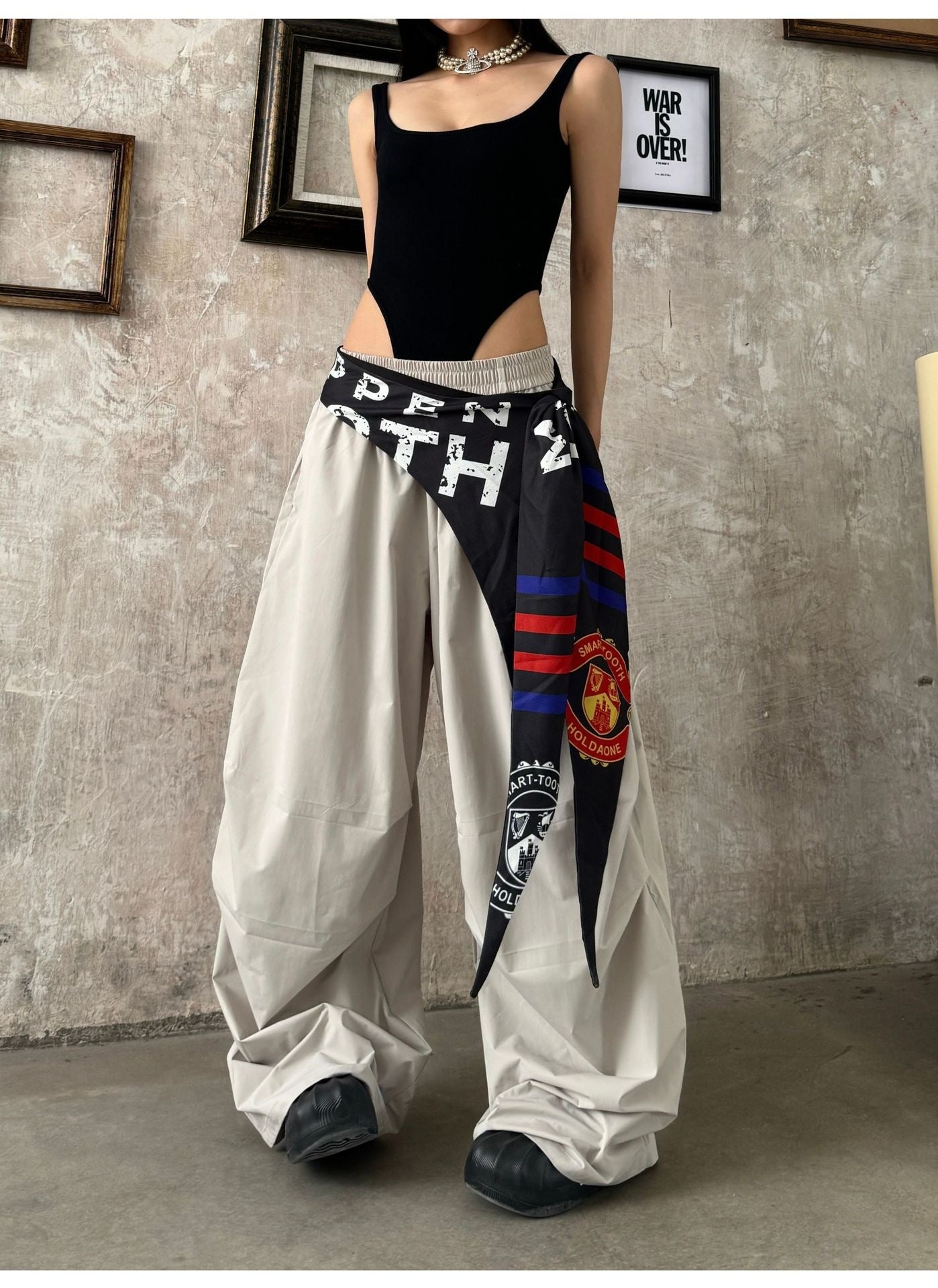 Quick Drying Workwear Women's Summer Fart Curtain Loose Wide Leg Pants