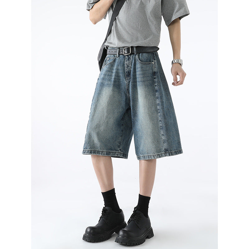 Retro Silhouette Wide Leg Denim Casual Pants
