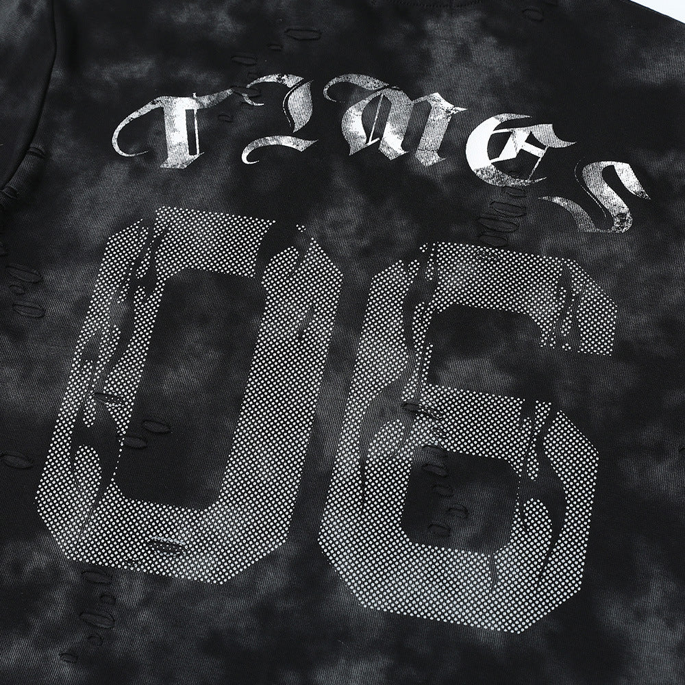 Harajuku Tie-Dye Letter Print Short Sleeve T-Shirt