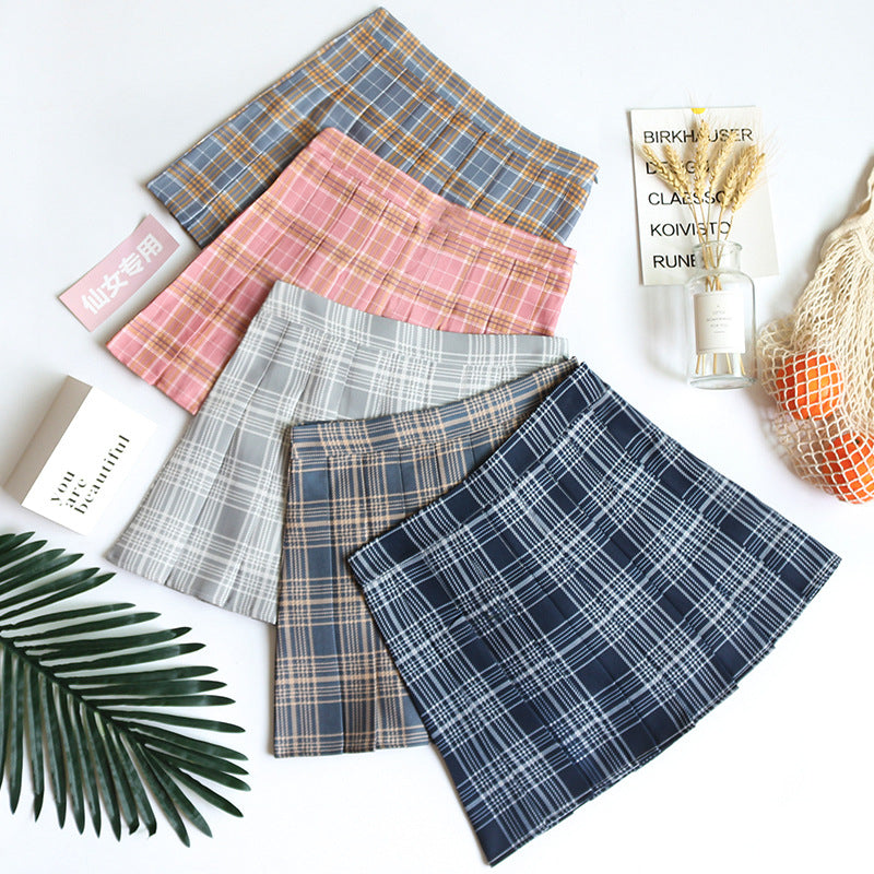 Harajuku Style High Waist Plaid Mini Skirt for Women