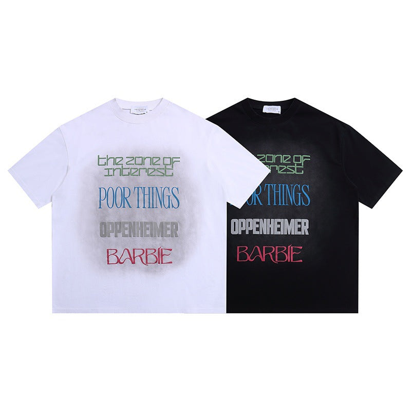 Harajuku Style Letter Print Loose Short Sleeve T-Shirt