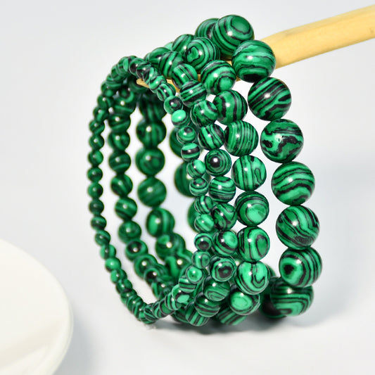 Playful Vintage Malachite Beaded Bracelet for Stacking