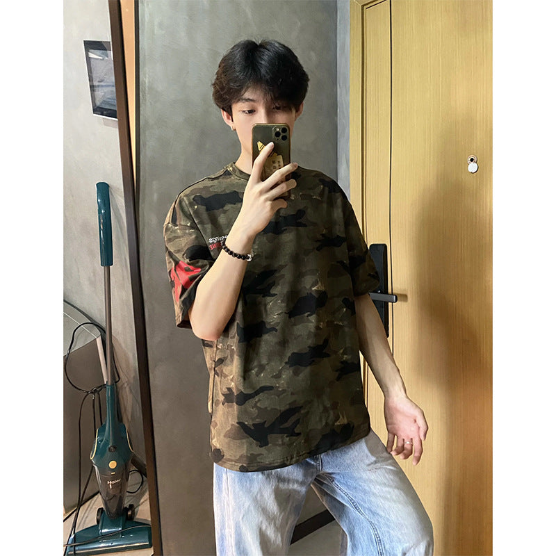 Harajuku Camouflage Short Sleeve T-Shirt for Summer