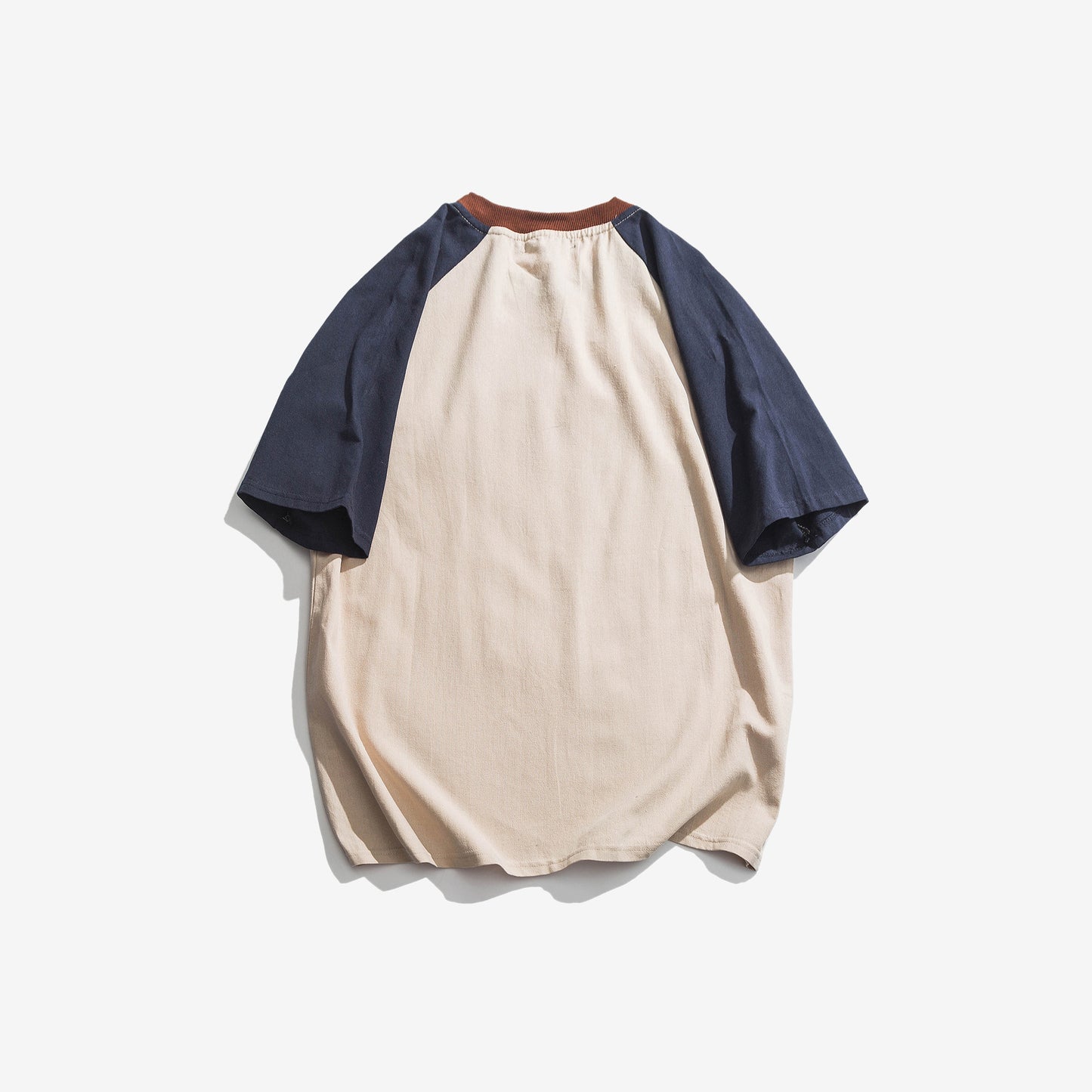 Color Blocked Short Sleeved Loose Casual Top