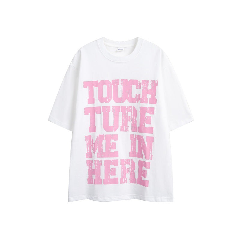 Harajuku Style Letter Printed Loose Fit Short Sleeve Tee