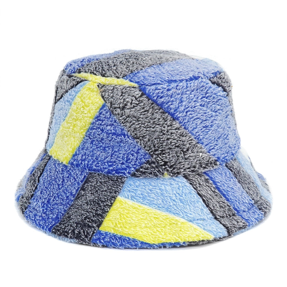 Camouflage Faux Fur Bucket Hat - Warm & Stylish Fisherman Hat